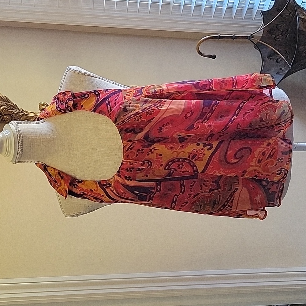 Free People Meadow Combo paisley halter top sheer with lining Small New …